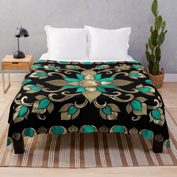 Item preview, Thai Ornament - Gold and Teal designed and sold by k9printart.