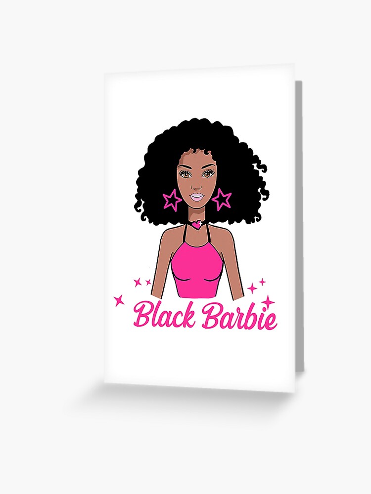 Black Barbie Melanin Girl Afro Greeting Card for Sale by MallikaDragich Redbubble