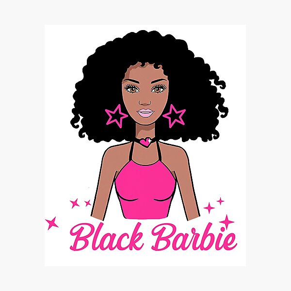 Black-Barbie Melanin Girl Afro Photographic Print for Sale by