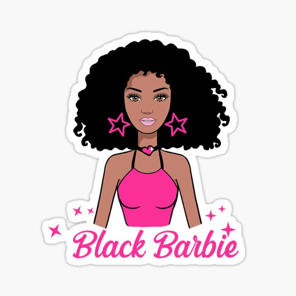 Black-Barbie Melanin Girl Afro" Sticker Sale by MallikaDragich Redbubble