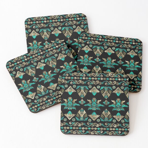 Item preview, Thai Ornament - Gold and Teal designed and sold by k9printart.