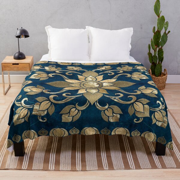 Item preview, Thai Ornament - Gold and Dark Blue designed and sold by k9printart.