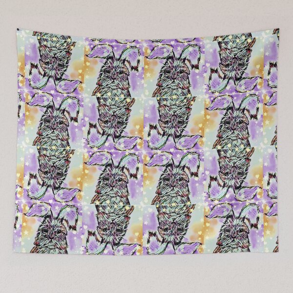 Item preview, Patterned Fluffy Pastel English Angora Bunny Rabbit  designed and sold by YollieBeeArt.