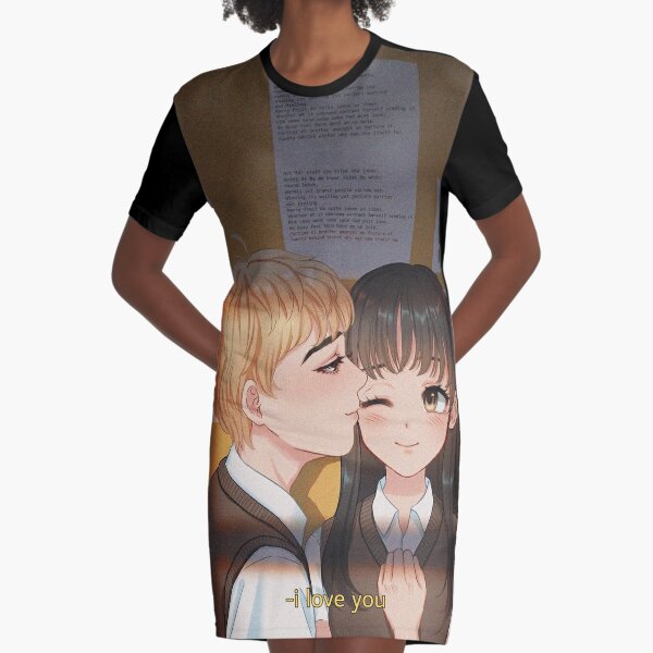 Aesthetic anime girl and boy pfp Graphic T-Shirt Dress