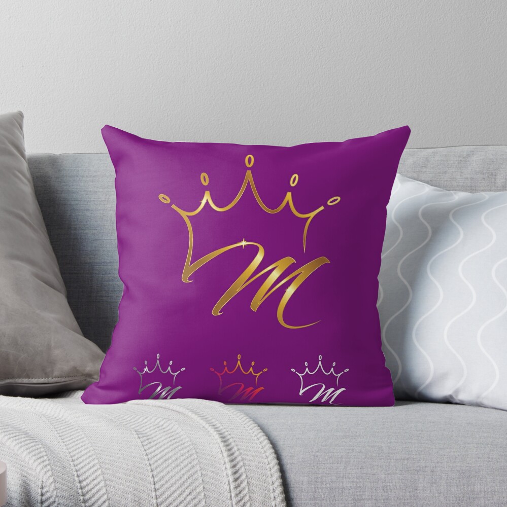 Golden Monogram Crown Initial Letter M Sticker for Sale by taherismail