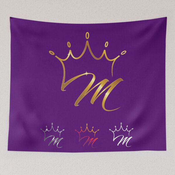 Item preview, Golden Monogram Crown Initial Letter M designed and sold by taherismail.