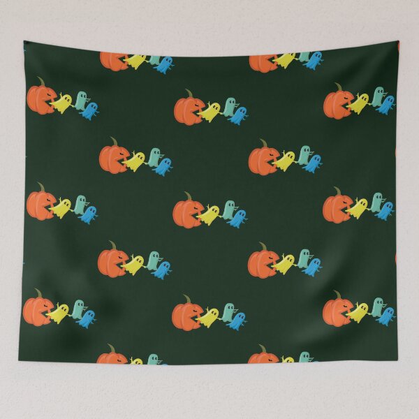 Item preview, Funny Halloween Pumpkin Eating Ghosts designed and sold by RavelledKnit.