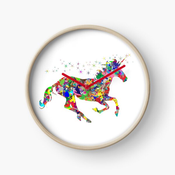 Colorful Horse Design in digital artwork Clock