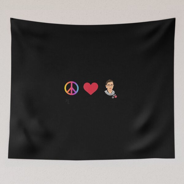 Item preview, Peace Love RBG Ruth Bader Ginsburg Hippie Feminist  designed and sold by dorlancorp.