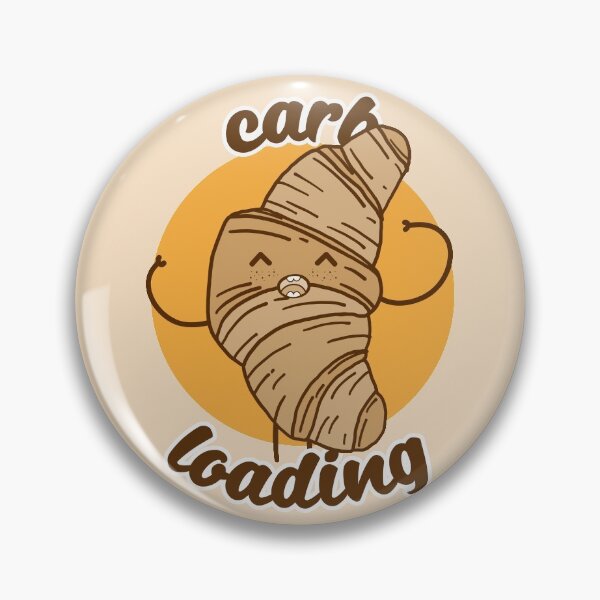 Item preview, sweet kawaii croissant with the statement "carb loading" designed and sold by TrueType.