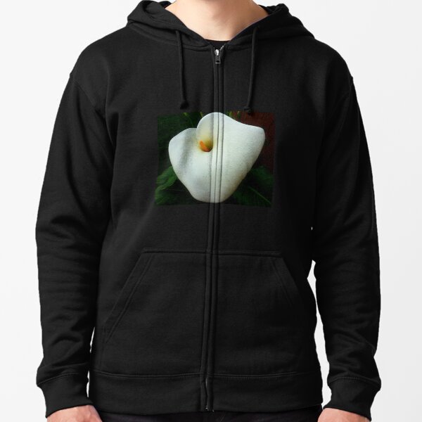 *White Arum Lilly* Zipped Hoodie