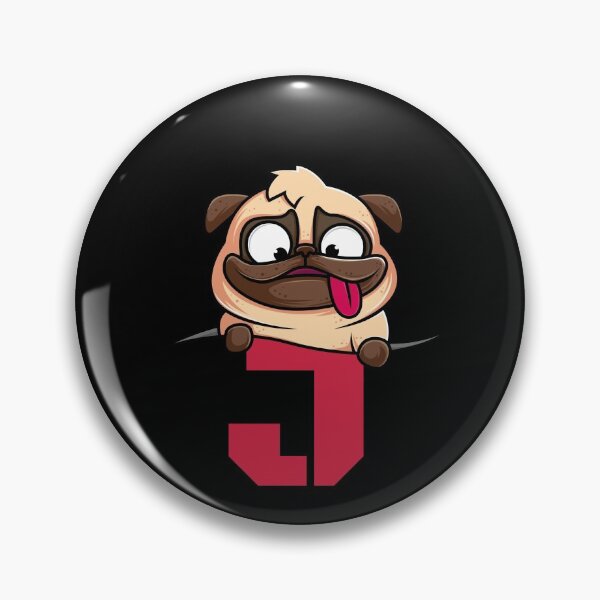 Item preview, Cute Pug alphabet, letter J, dog alphabet designed and sold by efenem.