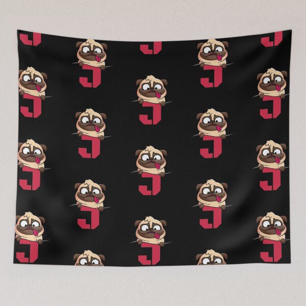 Item preview, Cute Pug alphabet, letter J, dog alphabet designed and sold by efenem.