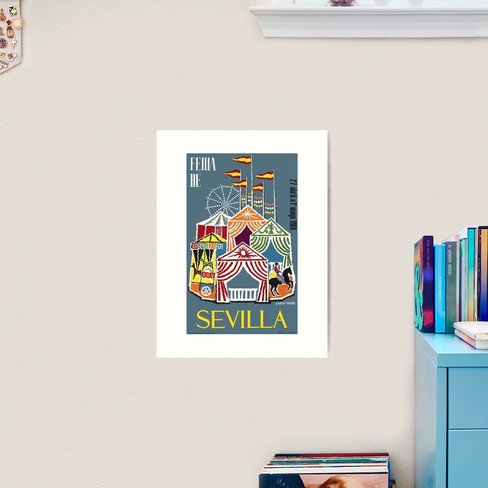 Impression artistique for Sale avec lœuvre « Espagne 1960 Séville Festival  Affiche » de lartiste retrographics | Redbubble