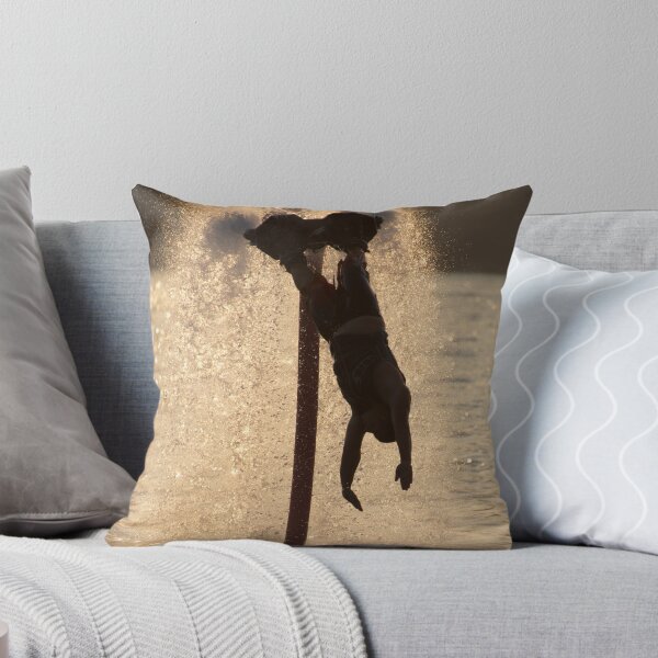 Item preview, Flyboarder stretches towards waves after back flip designed and sold by Nick Dale Photography.