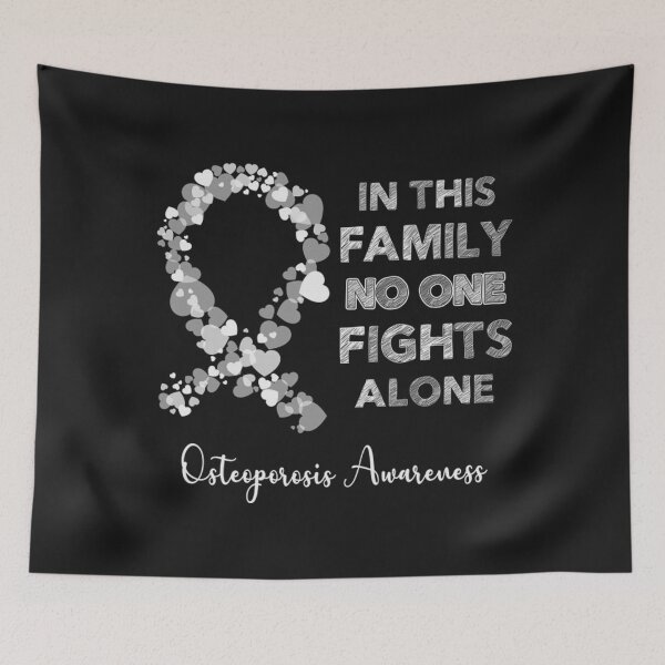 Item preview, Osteoporosis T-ShirtIn This Family No One Fight Alone Osteoporosis Awareness White Ribbon Warrior  designed and sold by CumbeAubu.