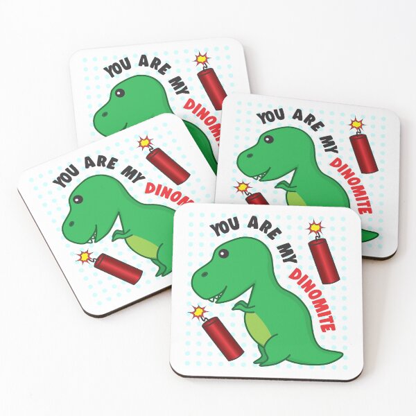 Item preview, Cute, Kawaii and Funny You Are My Dinomite Green Tyrannosaurus (T-rex) Puns Graphic Text Design designed and sold by NightGleam.
