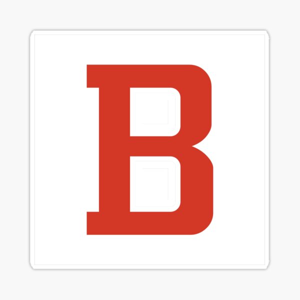 letter b initial b varsity style in red sticker for sale by shinecreative redbubble