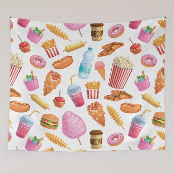 Item preview, Fries Hamburger Popcorn Chocolate Candy Pattern designed and sold by ozunu.