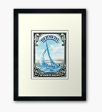 1936 Bermuda Yacht Postage Stamp Framed Print