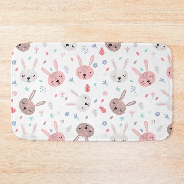 Item preview, Bunnies in pink, white and grey pattern designed and sold by Rozlar.