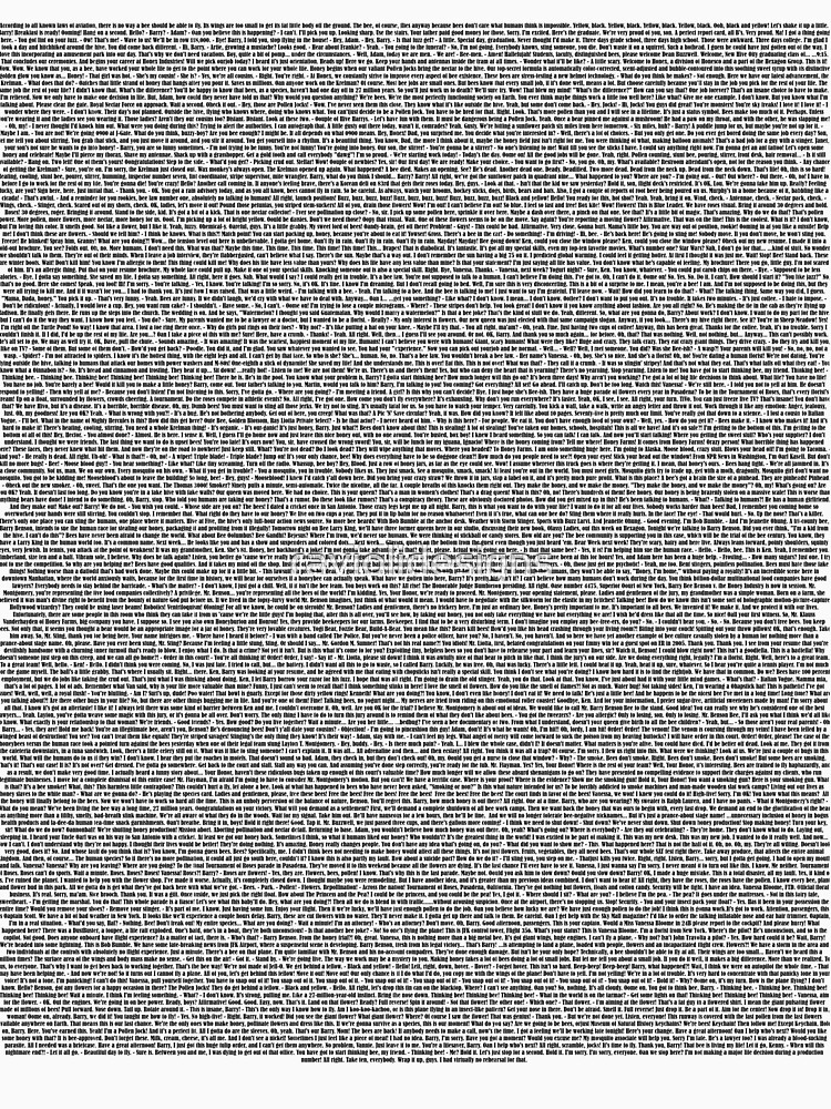 copy and paste entire bee movie script