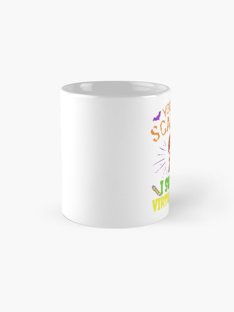 Thumbnail 4 of 6, Coffee Mug, You Can't Scare Me I Survived Virtual School, Halloween Funny Design for Students designed and sold by Konstantinospod.