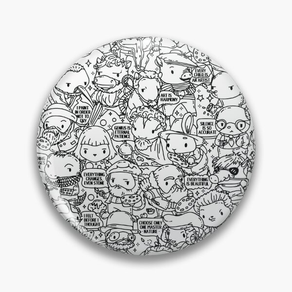 Item preview, Black and white Doodle style artists animals puns  designed and sold by SPIRIMAL.