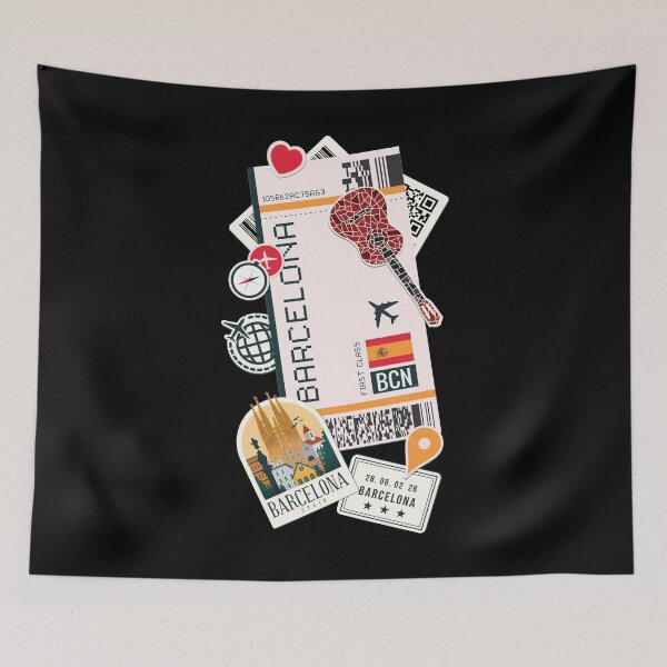 Item preview, Barcelona Boarding Pass Airplane Plane Ticket Travel Spain designed and sold by funnylifeusa.