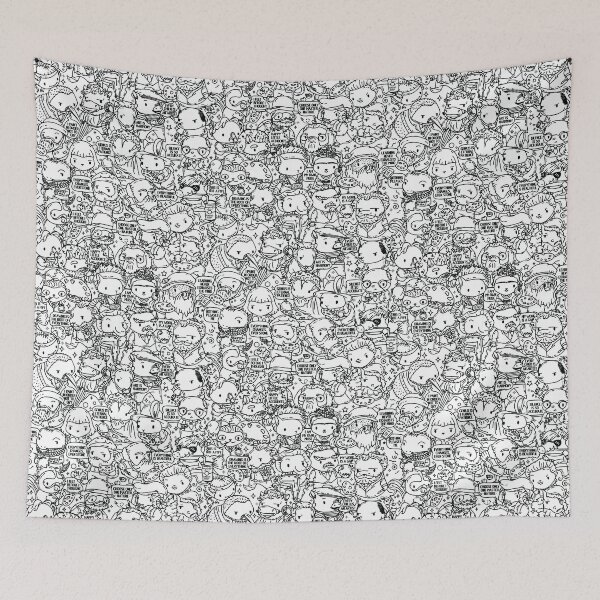 Item preview, Black and white Doodle style artists animals puns  designed and sold by SPIRIMAL.