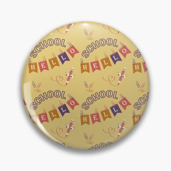 Item preview, Seamless pattern hello school typography on a yellow background designed and sold by CutieBlue.