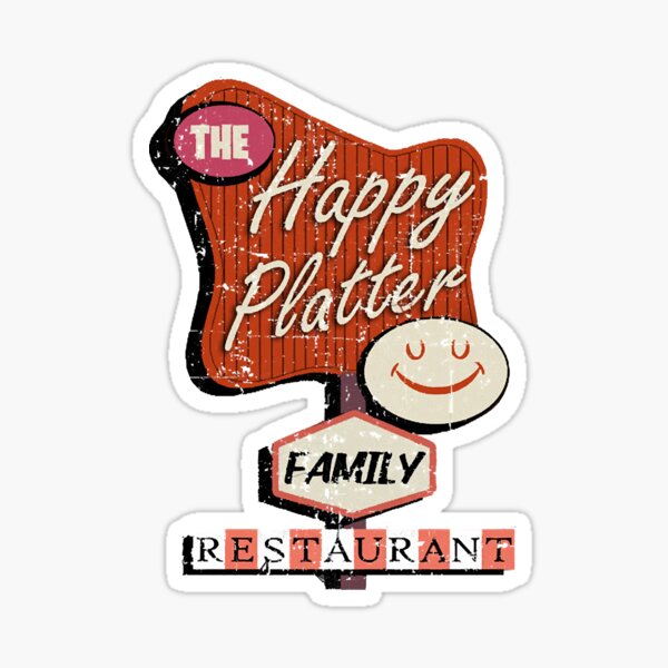 "The Happy Platter distressed " Sticker by khirynnach Redbubble