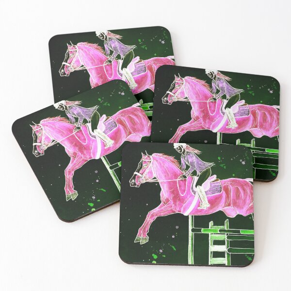 Item preview, Magenta show jumping illustration designed and sold by horseaddicted.