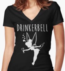 Drinker Bell Women's Fitted V-Neck T-Shirt
