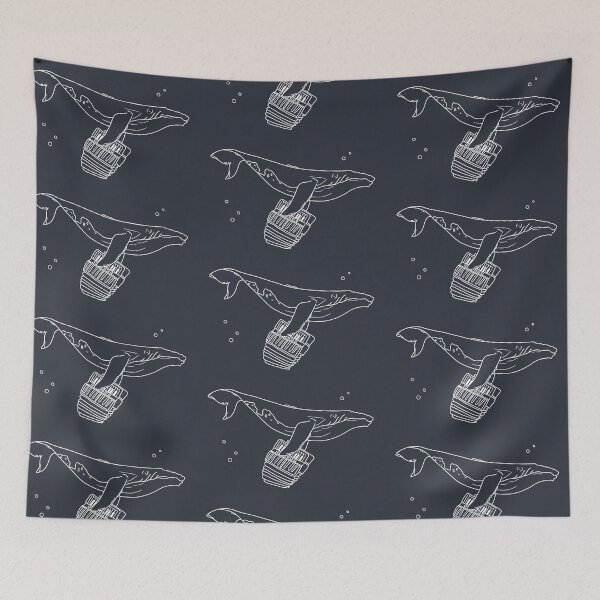 Item preview, whale calf playing acordeon in navy designed and sold by LiaruDesign.