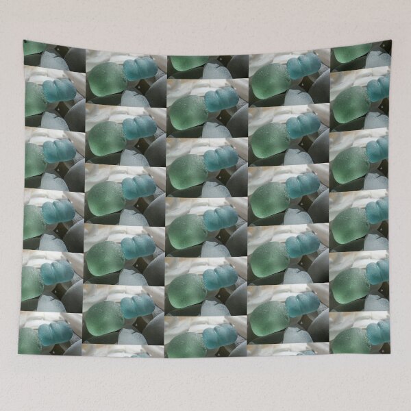 Item preview, Sea Foam Green and Turquoise Sea Glass Kissing designed and sold by Beachy.