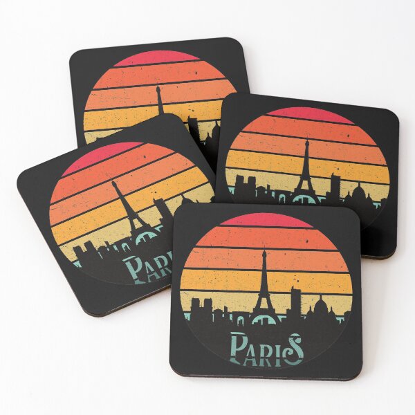 Item preview, Paris Skyline On A Distressed Retro Vintage Sunset designed and sold by Primroaddesigns.