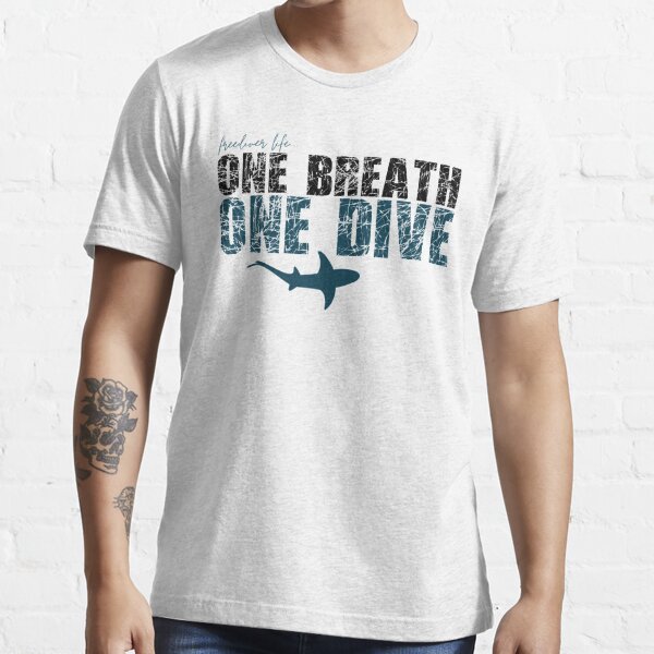 One Breath One Dive Freediving Shark Design T Shirt For Sale By