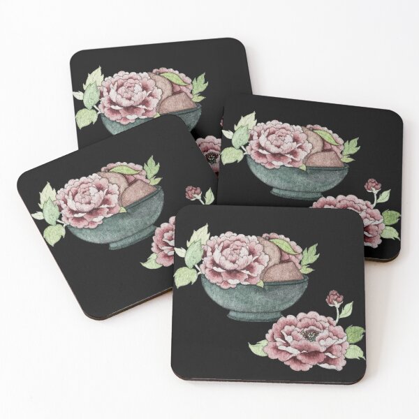 Item preview, modern minhwa | peaches and peonies designed and sold by mooonhannah.