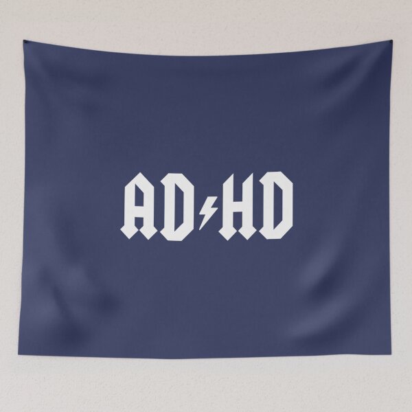 Item preview, ADHD white on black - Highway to hey designed and sold by i-draws.