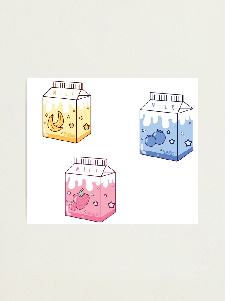 Kawaii Milk Sticker Milk Stickers Strawberry Milk Banana Milk