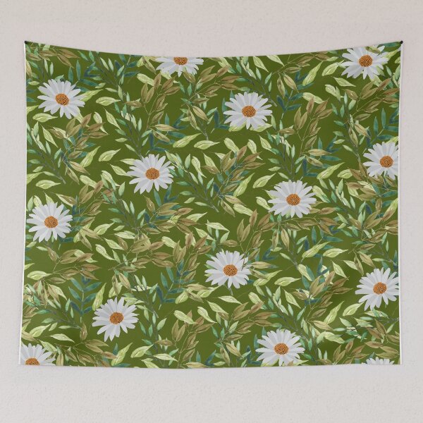 Item preview, Floral Pattern Green Background designed and sold by Pearl-Island.