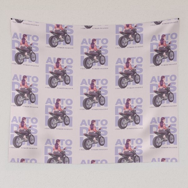 Item preview, Auto Design Motorcycle Babe - Anime style - Kawaii designed and sold by PlebFashun.