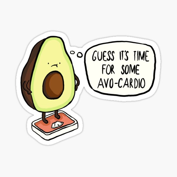 Avocado- Avo-cardio Sticker