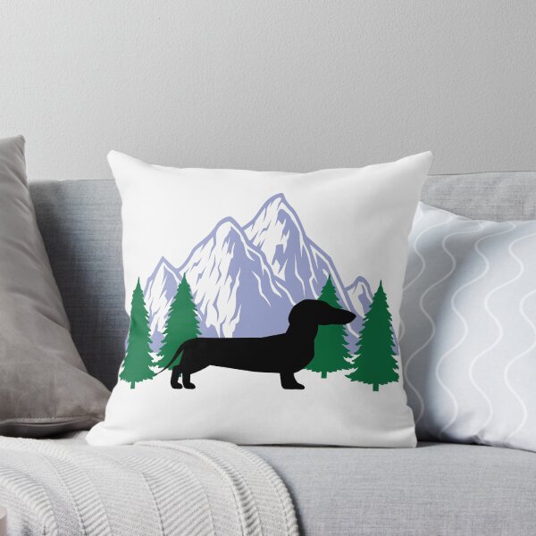 Item preview, dachshund dog silhouette mountain tree christmas designed and sold by alaechamlal.