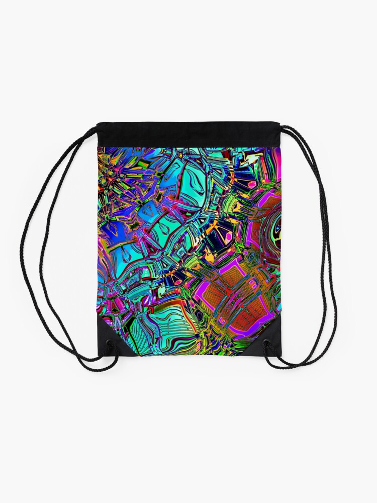 Alternate view of Colorful Automotive Pop Art Drawstring Bag