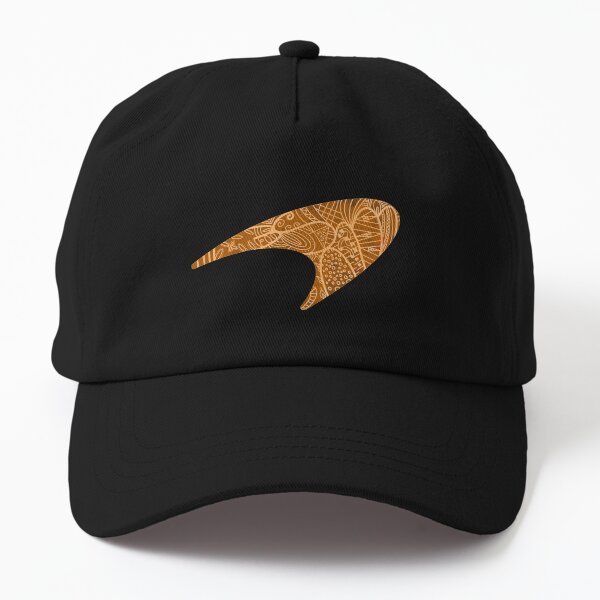 Orange Zentangle Art Design - McLaren Logo - Backward Swoosh Dad Hat