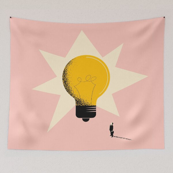 Item preview, Business Idea Business Creativity Concept with Businessman Standing Front Huge Light Bulb Looking It designed and sold by Peekonet.