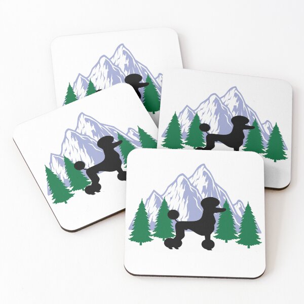 Item preview, poodle dog silhouette mountain tree christmas designed and sold by alaechamlal.
