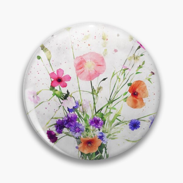 Item preview, Flores silvestres de acuarela en un jarrón designed and sold by TheColorFlow.